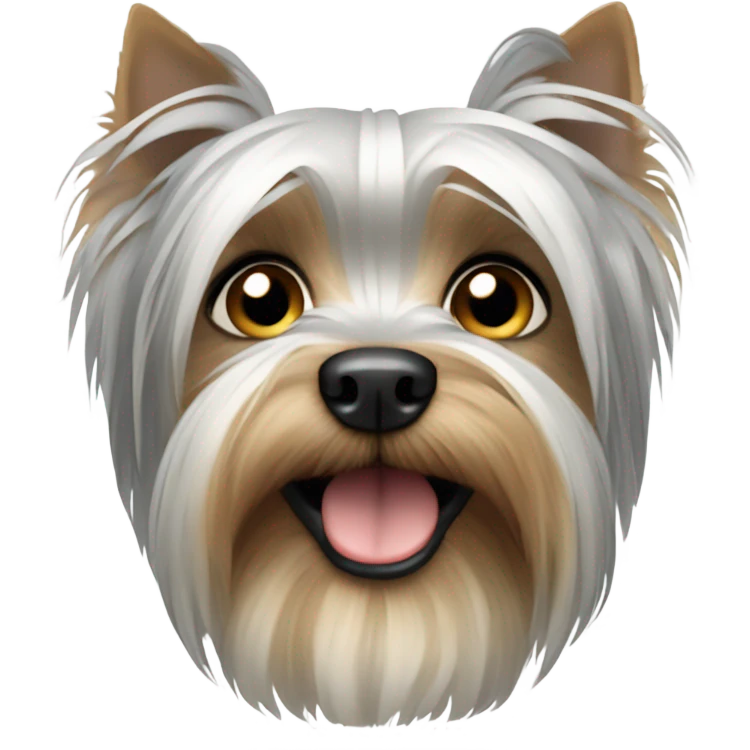 White and grey yorkie emoji