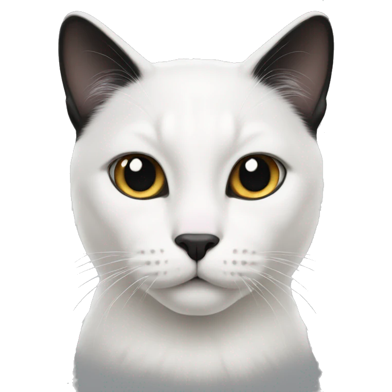 White cat with black fur on ears  emoji
