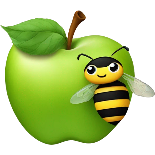Apple and a bee emoji