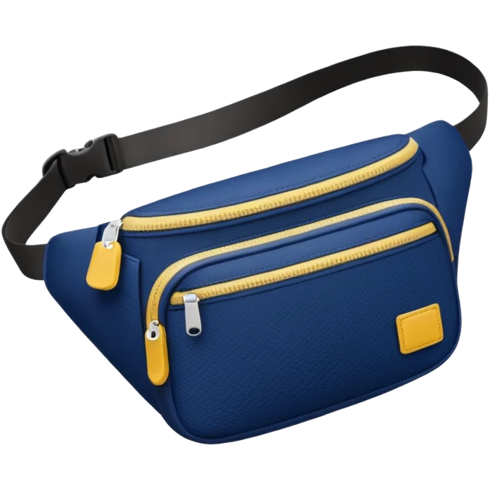 navy blue fanny pack angled view emoji