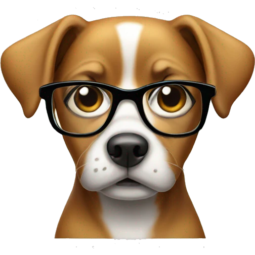 Dog wearing glasses  emoji