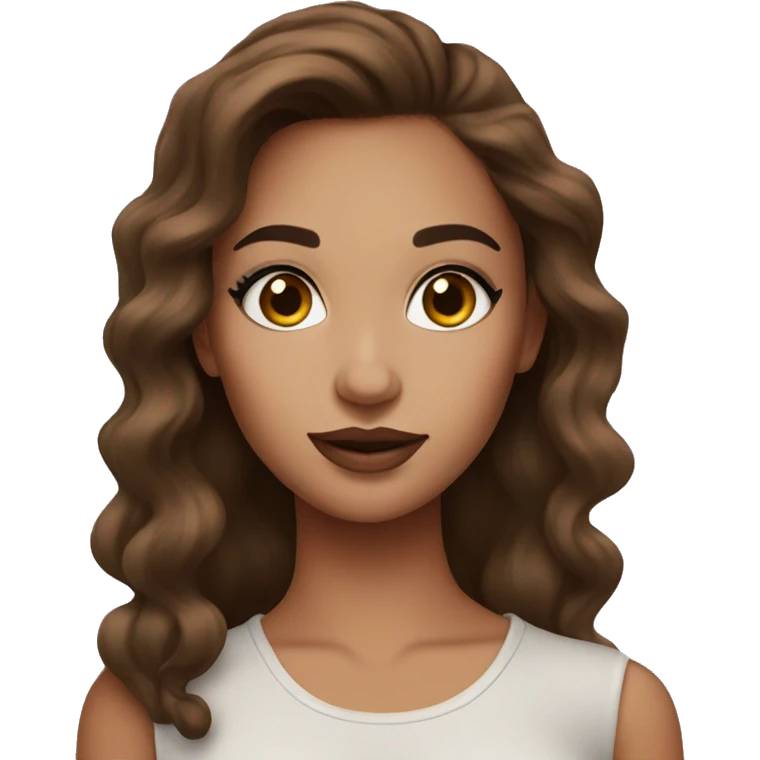 beautiful girl with makeup on with brown hair emoji