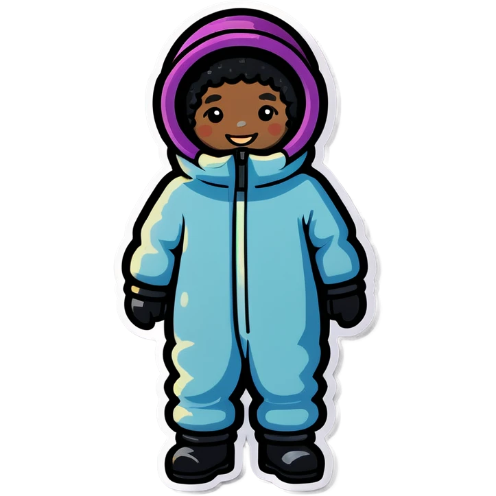 Blackdoodle wearing snow suit emoji