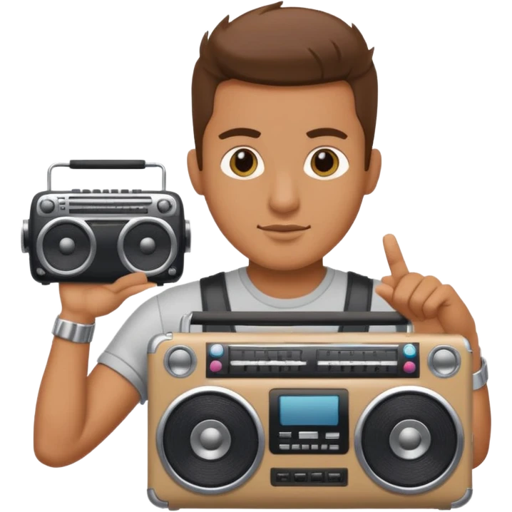 Man holding a boombox emoji
