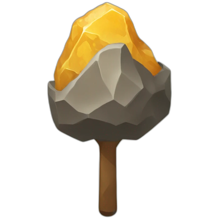 a nugget mined by a pickaxe emoji