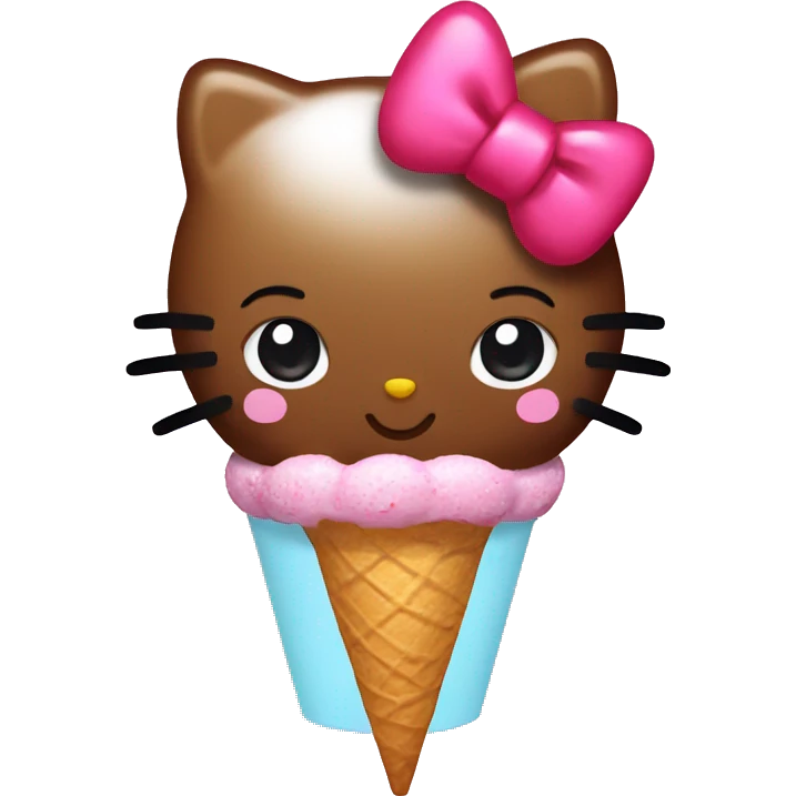 hello kitty with ice cream emoji