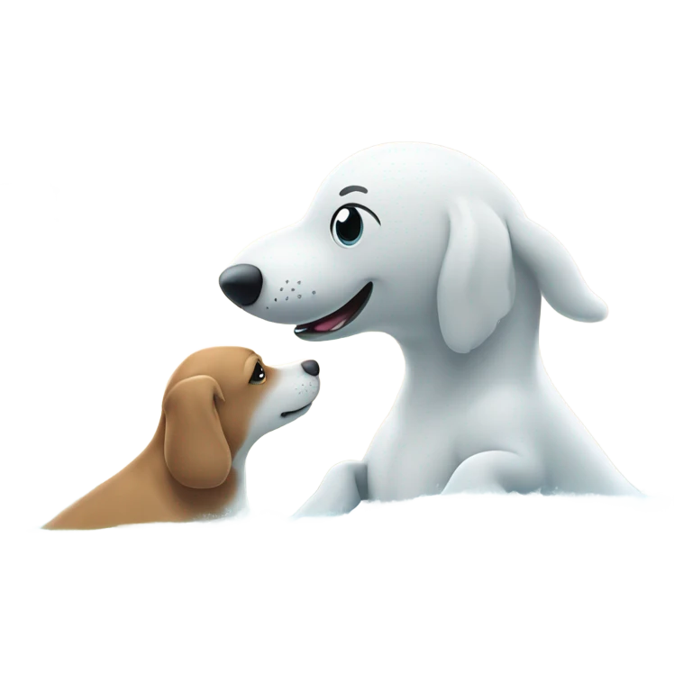 Beluga whale and dog emoji