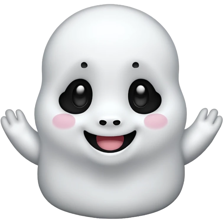 A cute ghost with panda prints all over  emoji