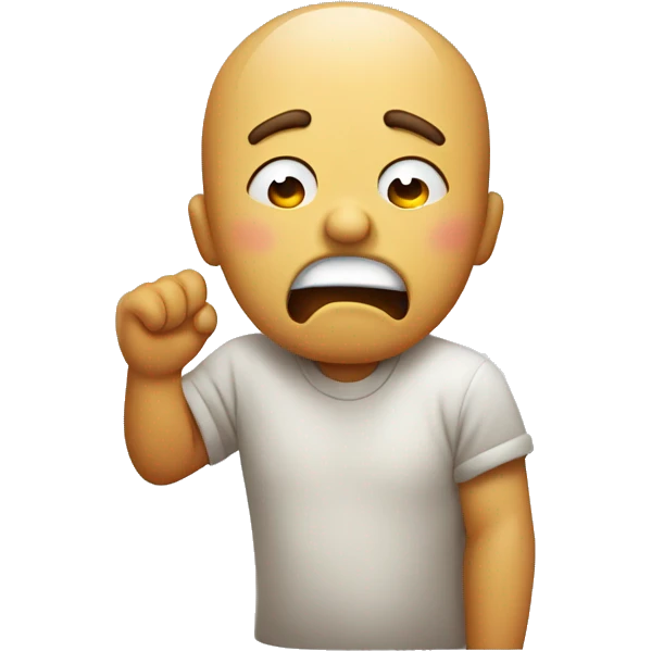 Hard Coughing with hand emoji