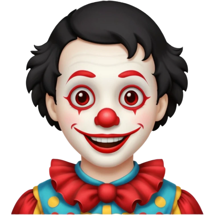 short black haired clown emoji