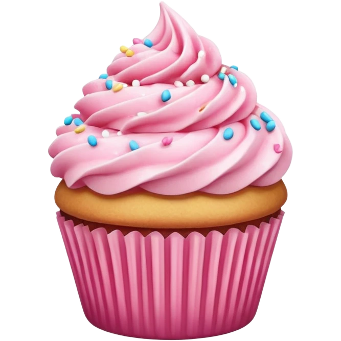 Cupcake with pink icing emoji