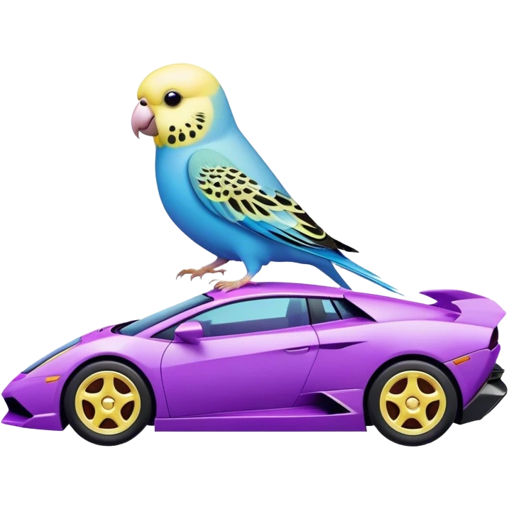 budgie on lamborghini purple emoji