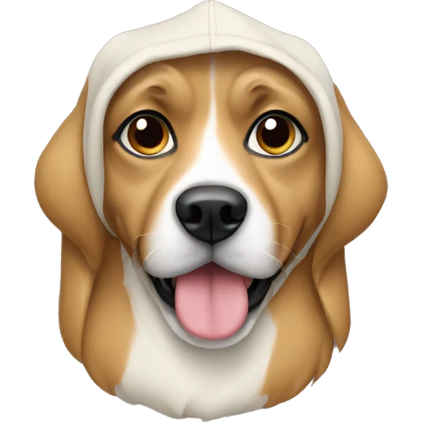 Dog wearing s hoodie emoji