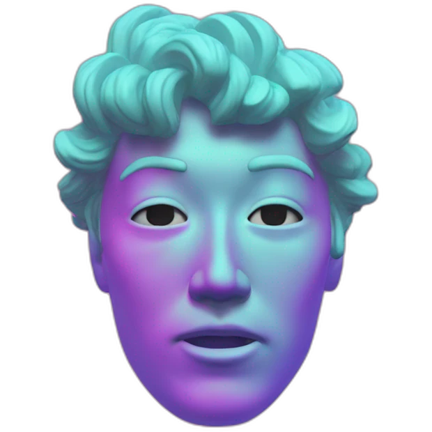 vaporwave 3d floorno face emoji