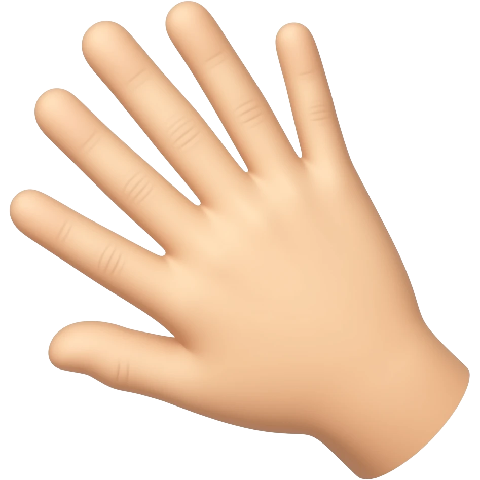 A failed artist raising his hand at 45 angle while his fingers are open make his hand leaning emoji