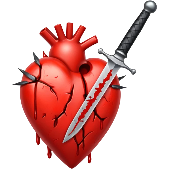 The real heart stabbed with a dagger emoji