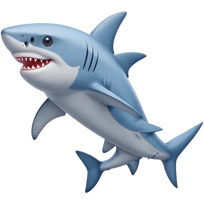 friendly shark wearing blue Nike shoes emoji