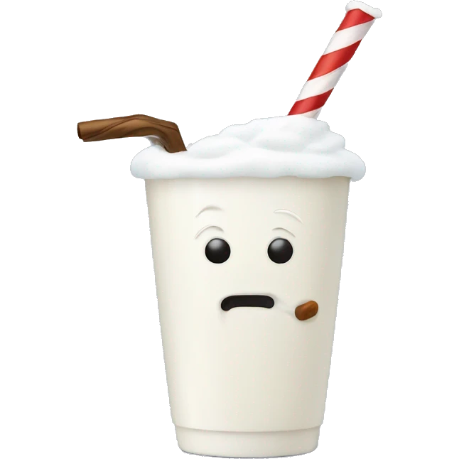 snowman drinking hot white chocolate emoji