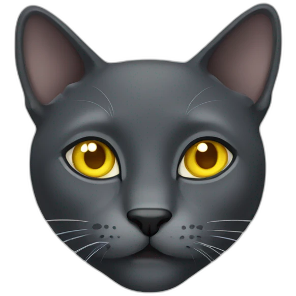 dark gray cat with yellow eyes emoji