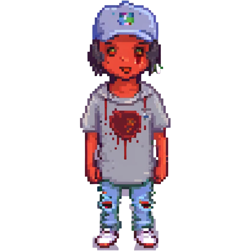 rapper with blood emoji