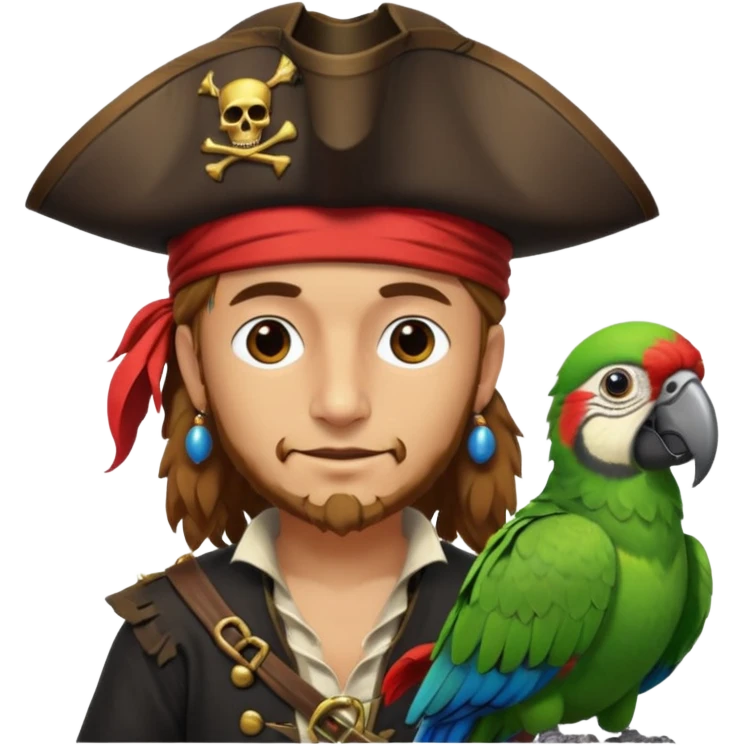 pirate and parrot emoji