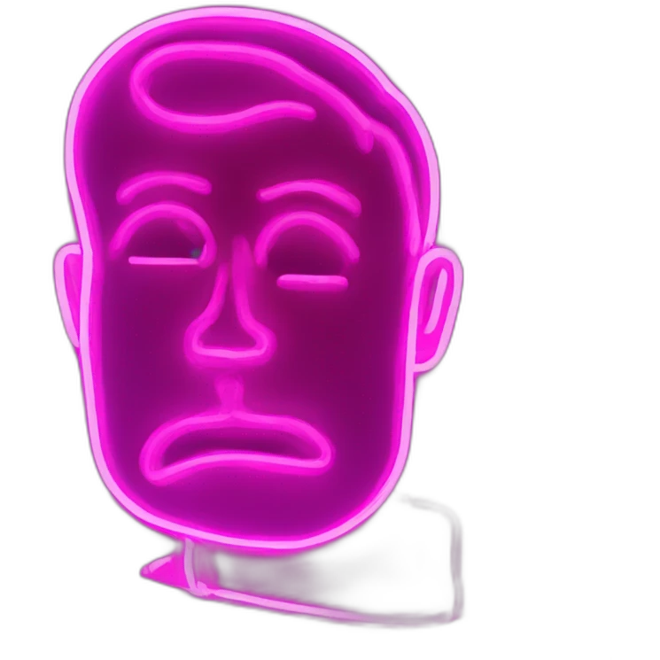 Juicy booty neon sign style man emoji