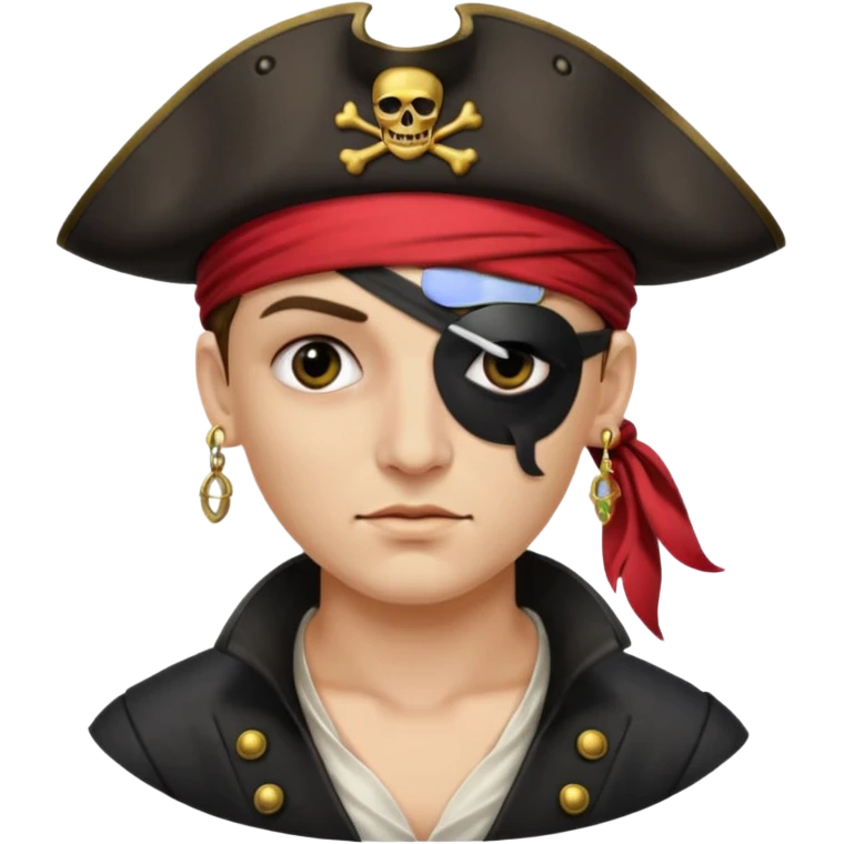 Eye patch pirate with earring, one eye covered
 emoji