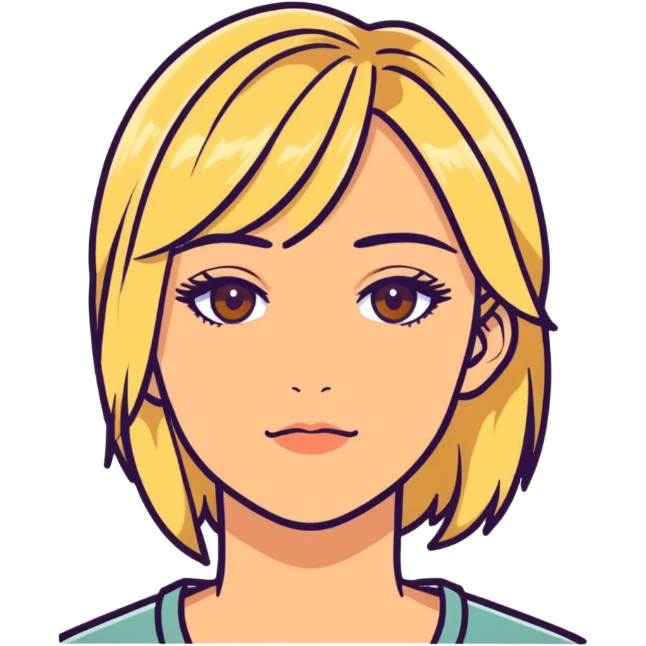 Blonde highlights woman with hazel eyes  emoji