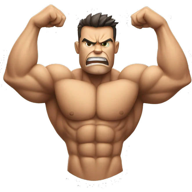muscle guy angry emoji