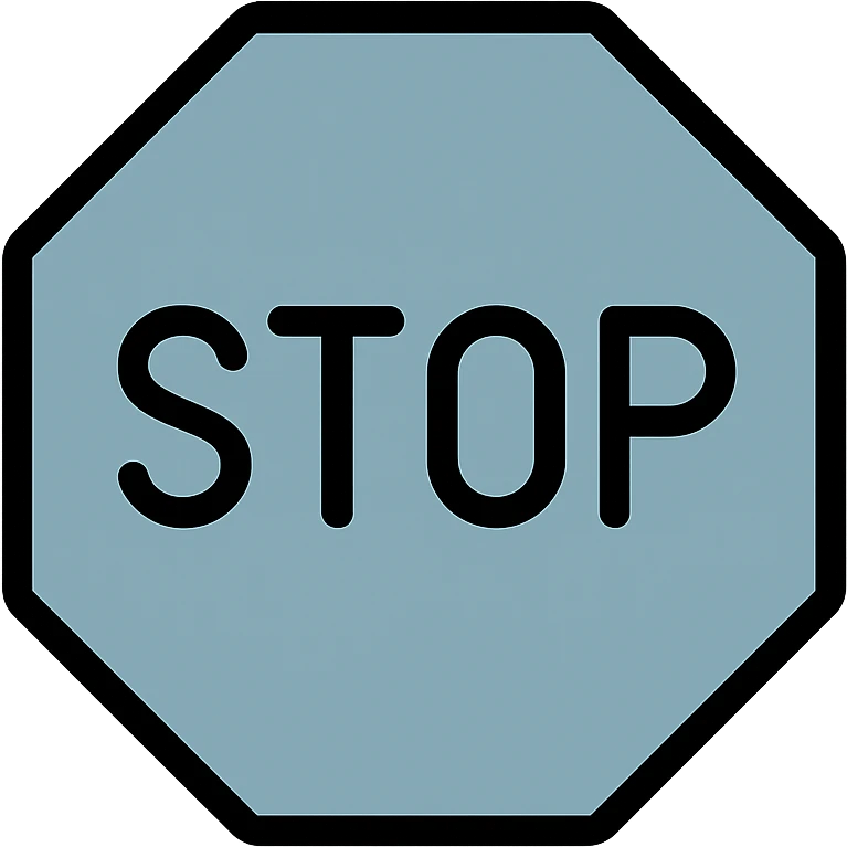 stop sign in soft blue-grey color emoji