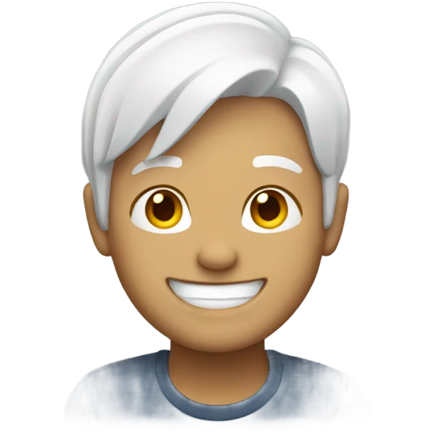 smiling individual with white hair emoji