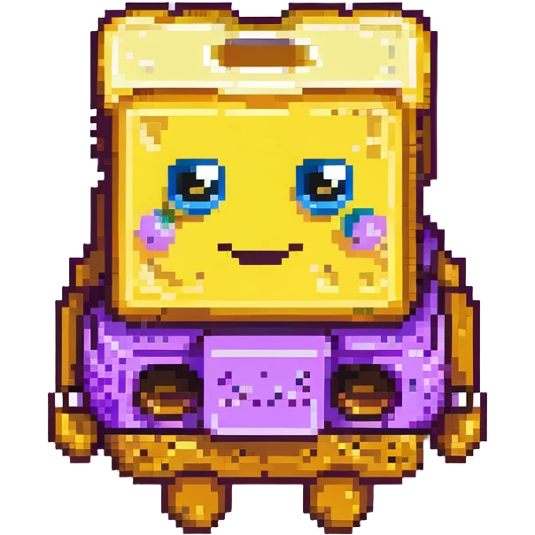 yellow sponge character with big eyes and a smile, inspired by SpongeBob emoji