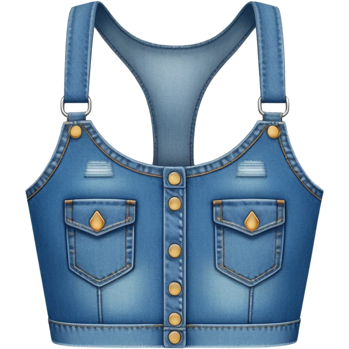 super realistic isolated blue denim crop top emoji