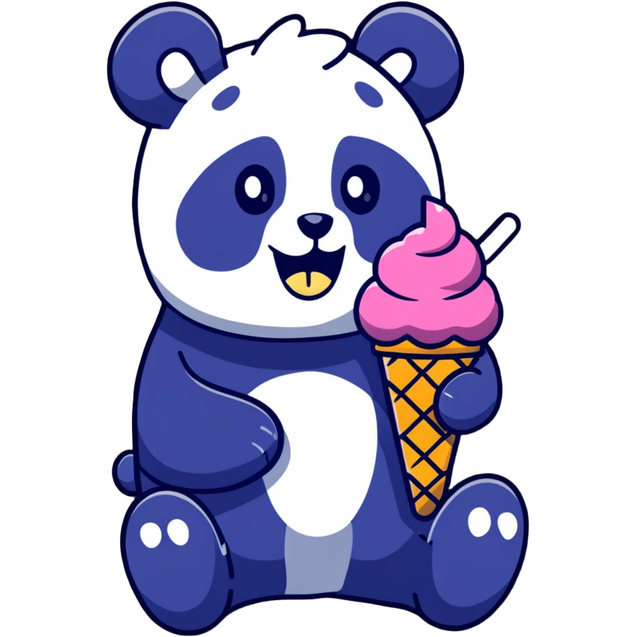 Panda eating ice cream emoji