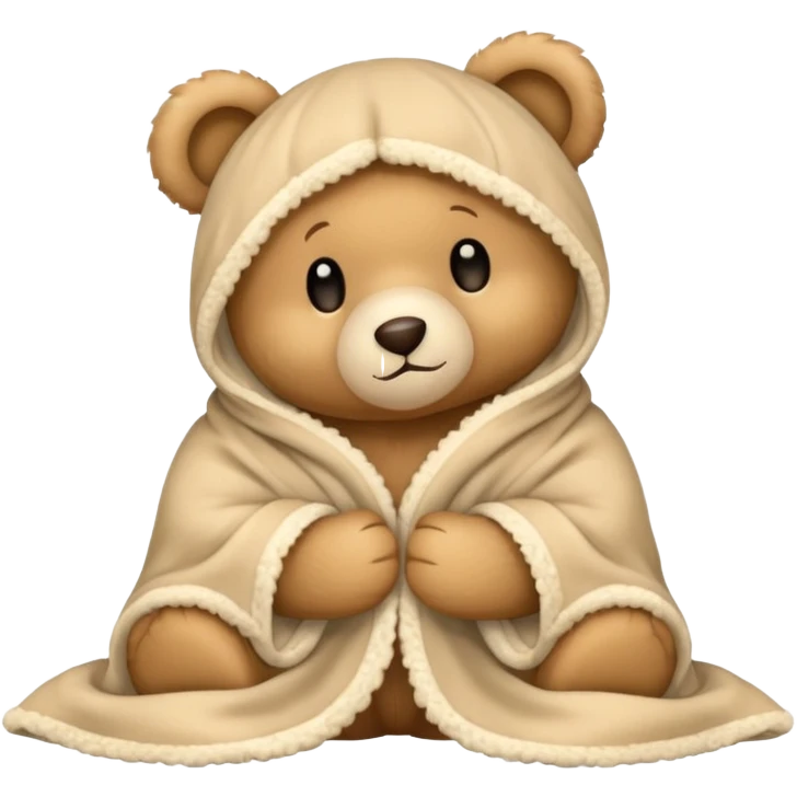 Cute teddy bear wearing blanket  emoji