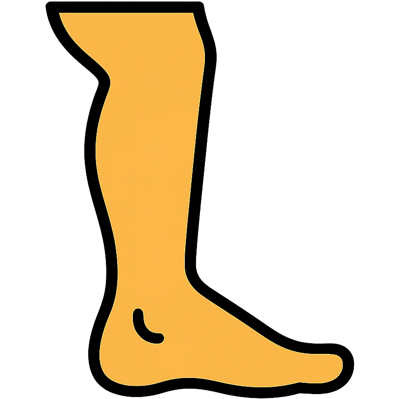 Colorful icon of human leg and foot emoji