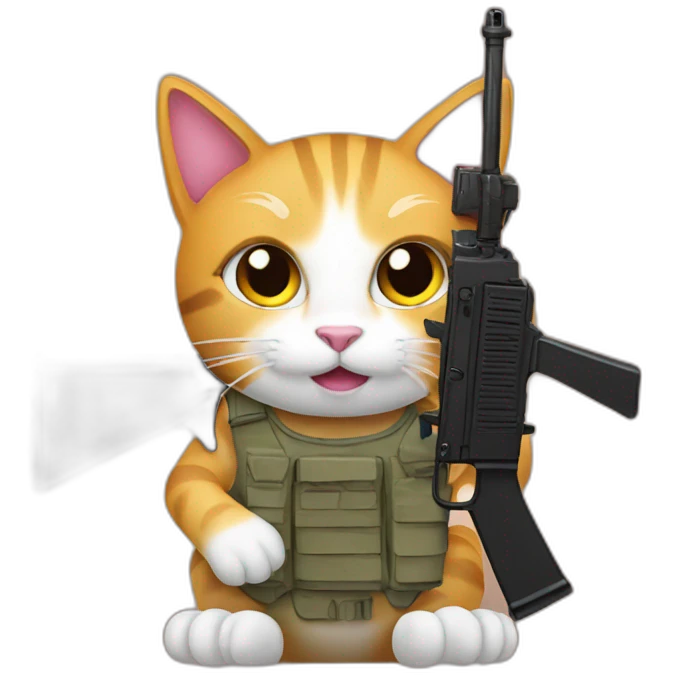 cat with mp5 emoji