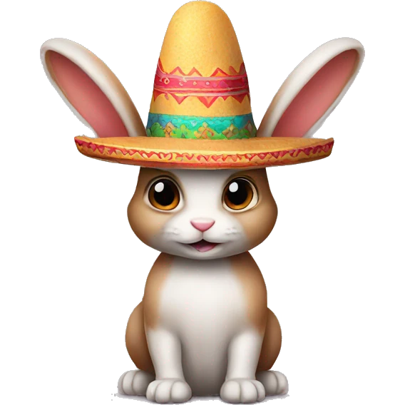 A bunny wearing a sombrero  emoji