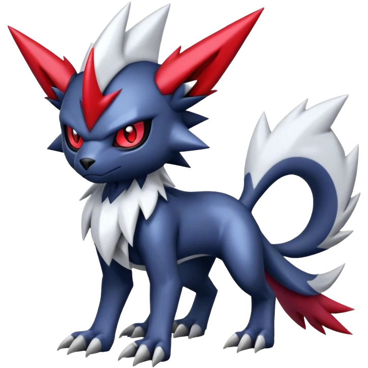 Cool Edgy Shiny Digimon-Weavile-Absol-Zoroark-Zangoose-hybrid full body emoji
