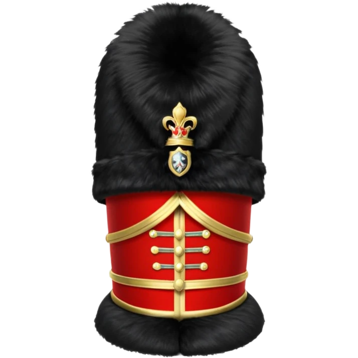 A Royal Guard hat with black fur texture and tall silhouette. emoji