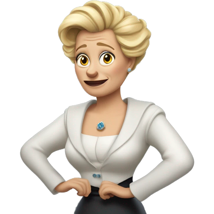 Ursula von der Leyenl very photorealistic shrugs emoji
