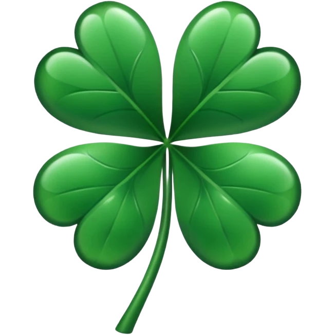 Five leaf clover black emoji