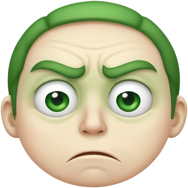 Green disgusted face emoji