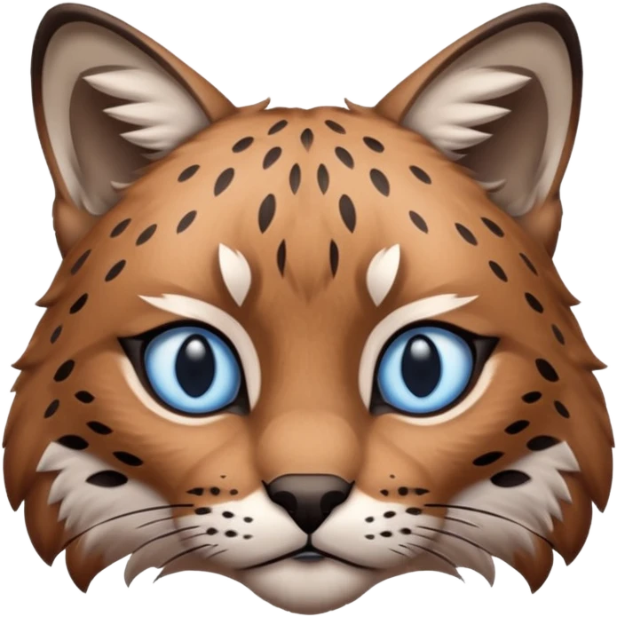Bobcat with blue eyes emoji