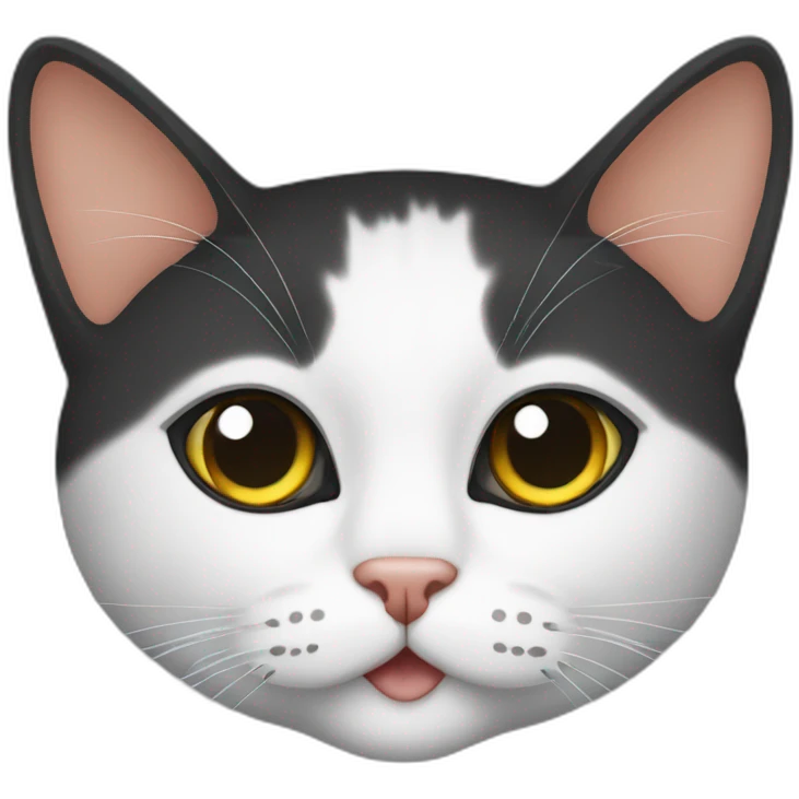 tricolor female cat with black task on eye emoji