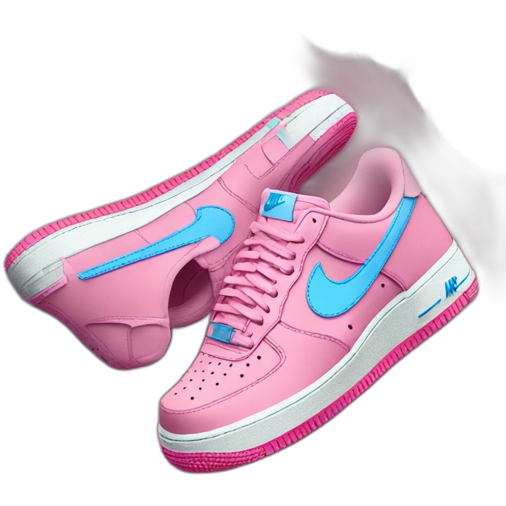 Nike Air Force 1 pink and blue emoji