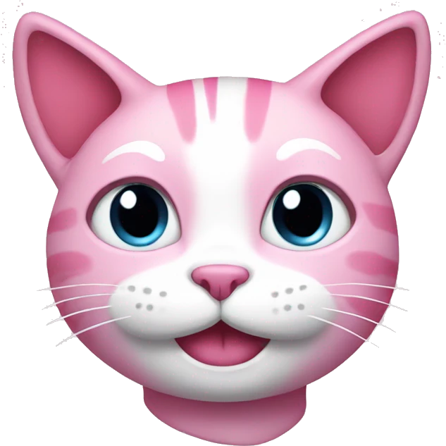 Pink cat with smile emoji