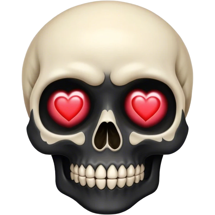 Black skull with heart eyes  emoji