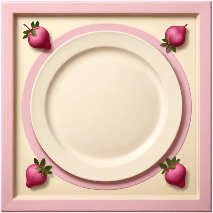 Quadratische Basisplatte mit abgerundeten Ecken, Farben: sanftes Beige für die Platte, zartes Rosa für die Öffnung). Details: Zentraler Kreis (Stomaöffnung) mit kleinen Löchern rundherum. Leichte Schatten für einen 3D-Effekt. Transparenter ovaler Beutel oben angedeutet, mit Klettverschluss. emoji