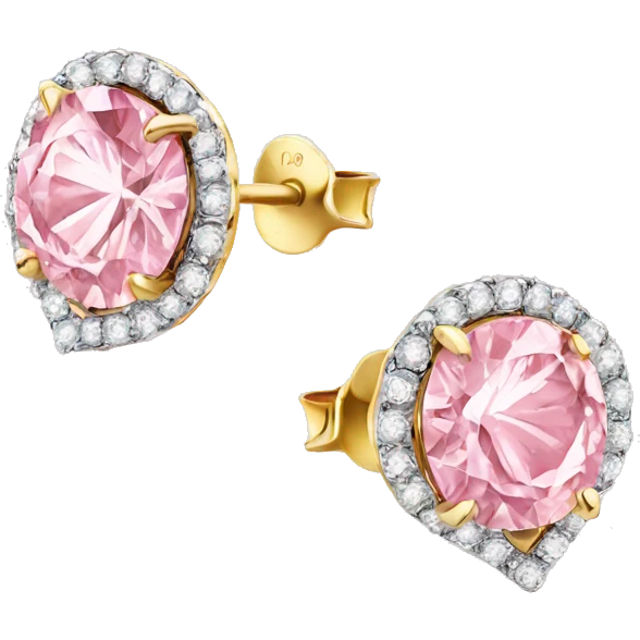 Pink diamond stud earrings  emoji